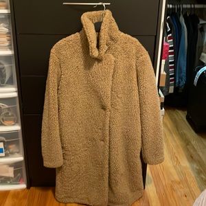 Uniqlo Fleece Teddy Coat in Beige
